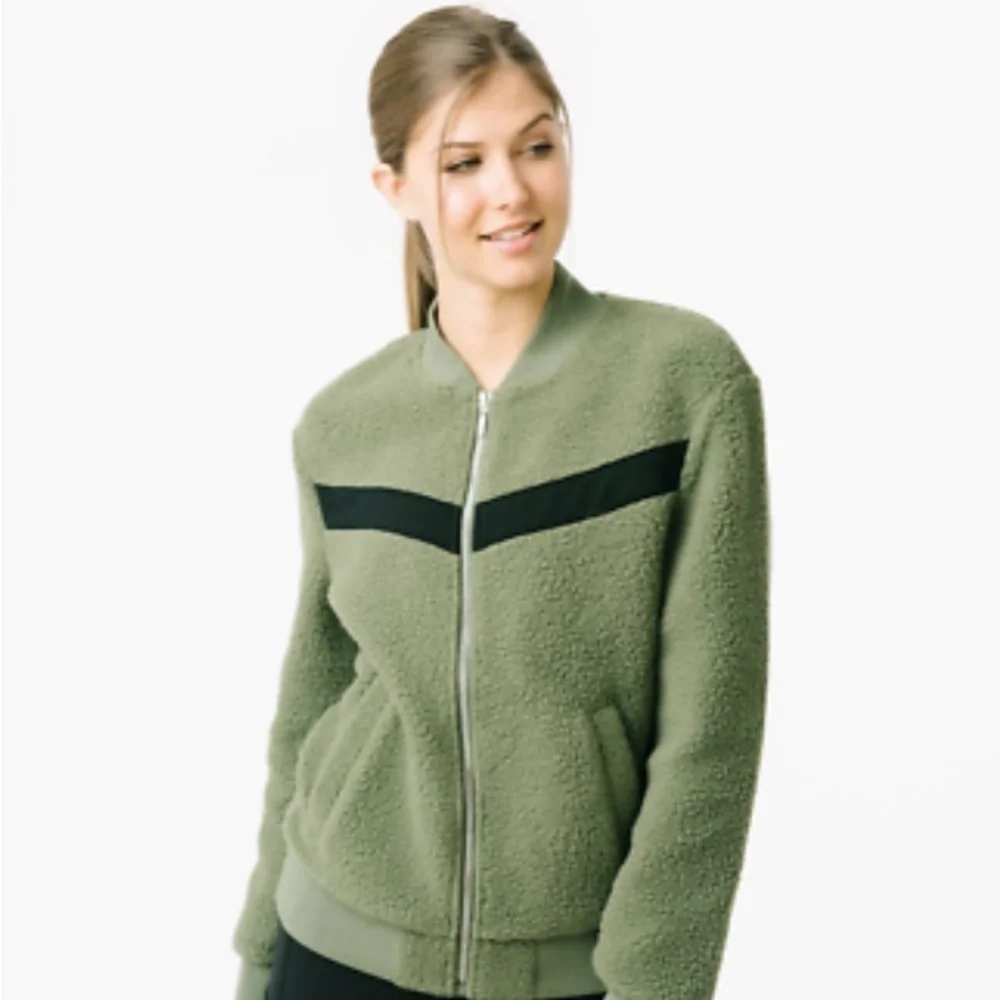 ZYIA Green Bomber Jacket with Fitted Silhouette